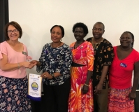 2018.02.23 - GSE Team Uganda giving banner flag to Sunrise